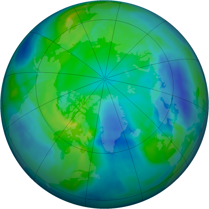 Arctic ozone map for 30 October 2008